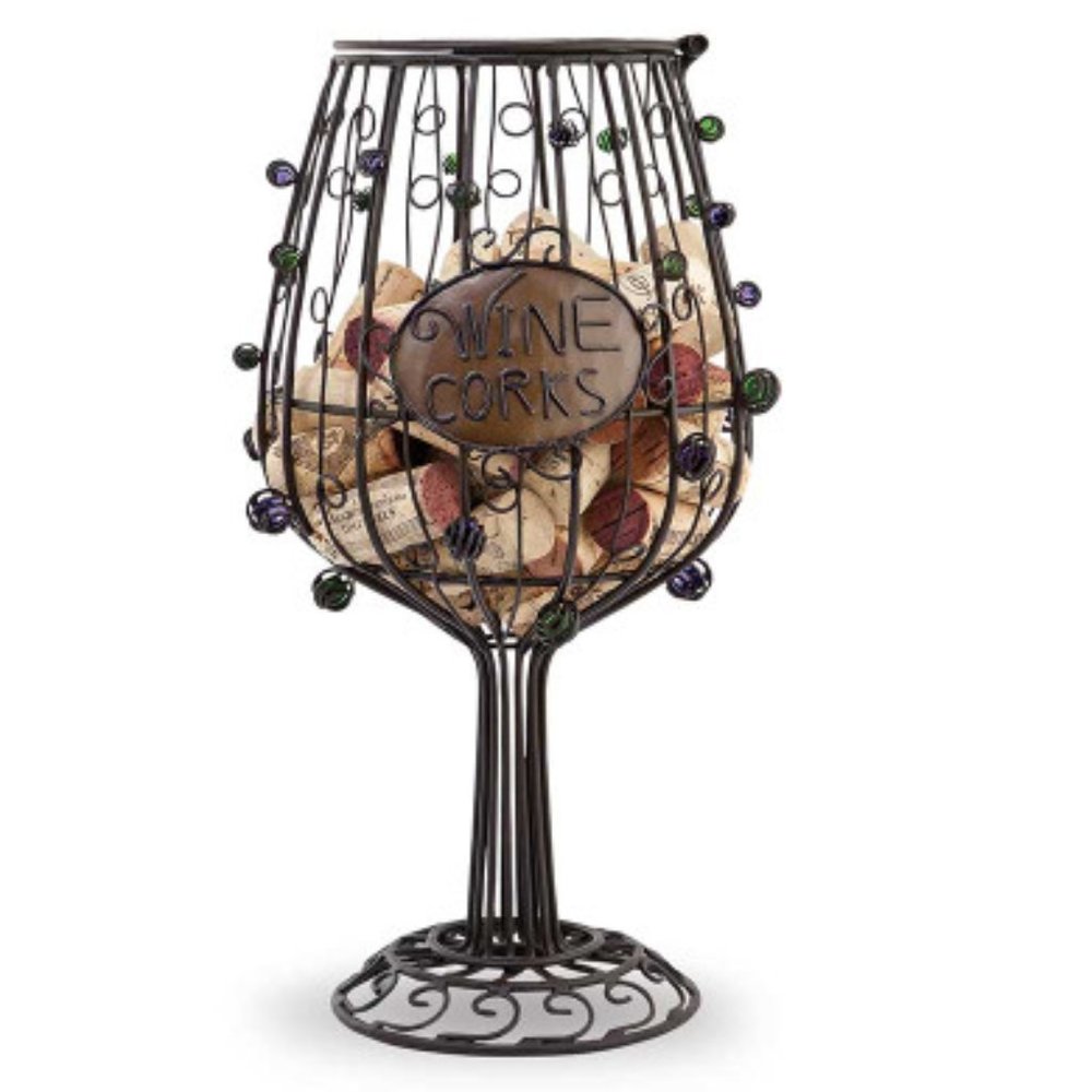 CORK CAGE WINE GLASS - NWT